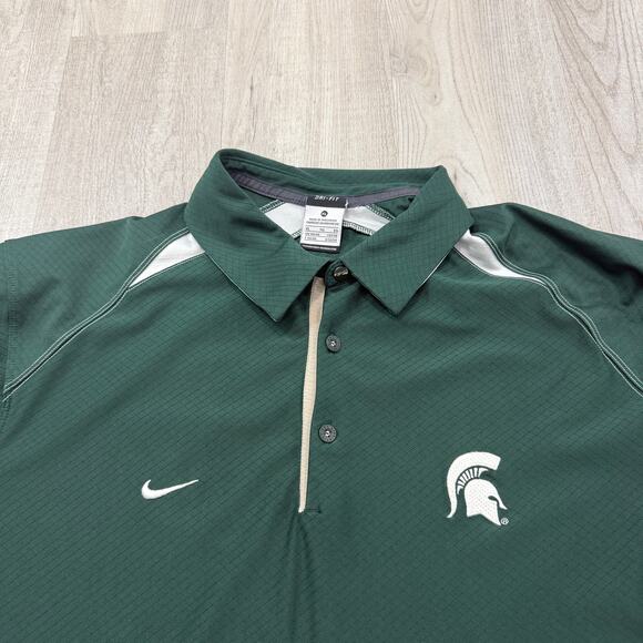 Nike Michigan State Spartans Polo Shirt Men's XL Dri-Fit NCAA College NCAA MSU - Picture 3 of 8